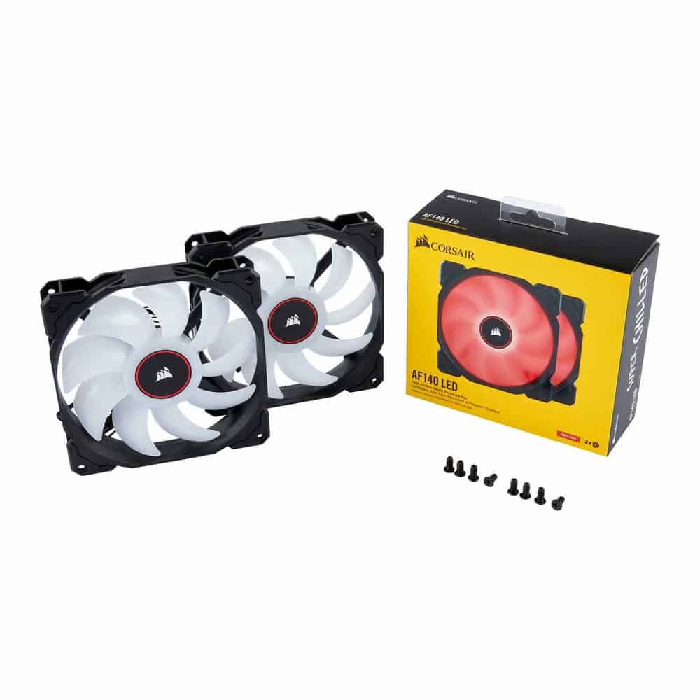 (image for) Corsair AF140 140mm Red LED 3-Pin Refurbished Dual Fan Pack
